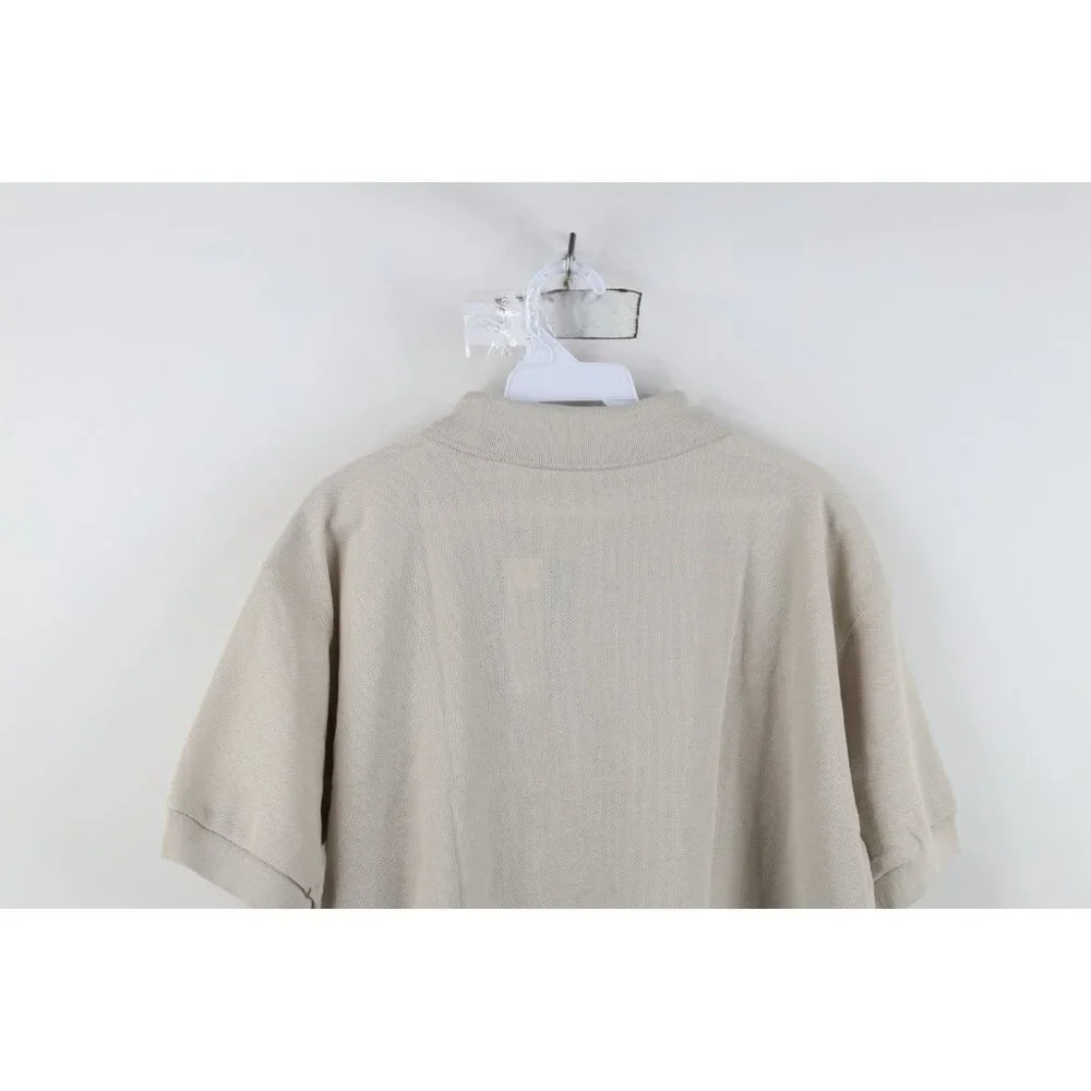 Deadstock Vintage 90s Streetwear Womens Size Large Blank Golf Polo Shirt Beige - Picture 10 of 11